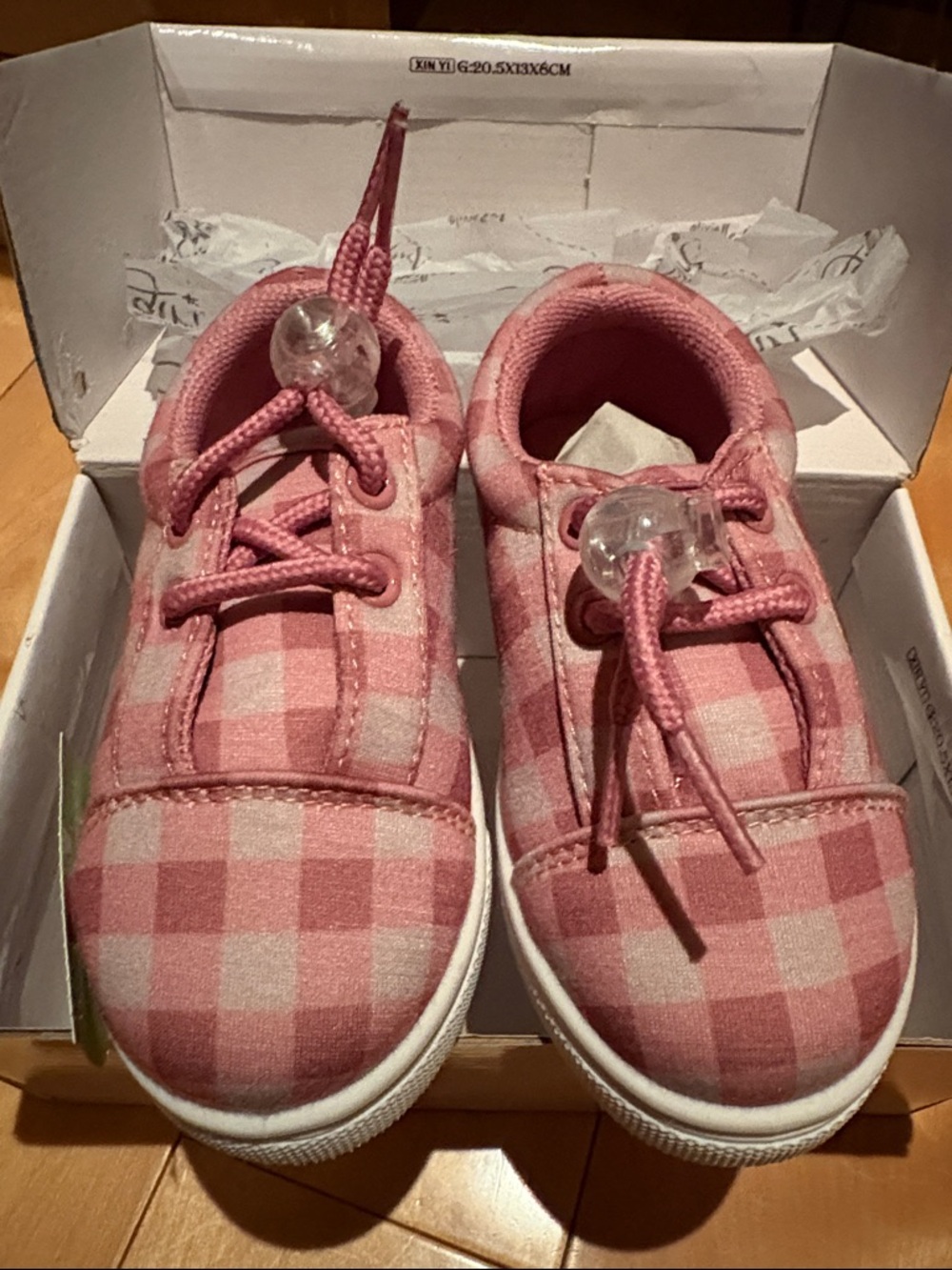 Olivia Miller Pink Gingham Kids Sneakers